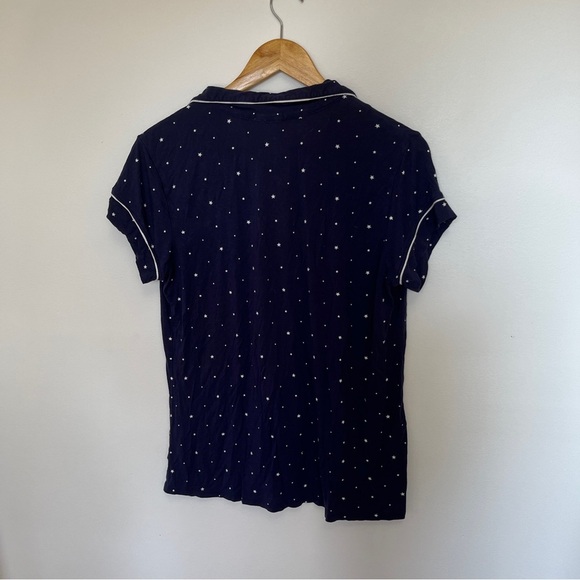 EBERJEY Giselle Navy Star Pattern Short Sleeve PJ Top Size M - Picture 3 of 3